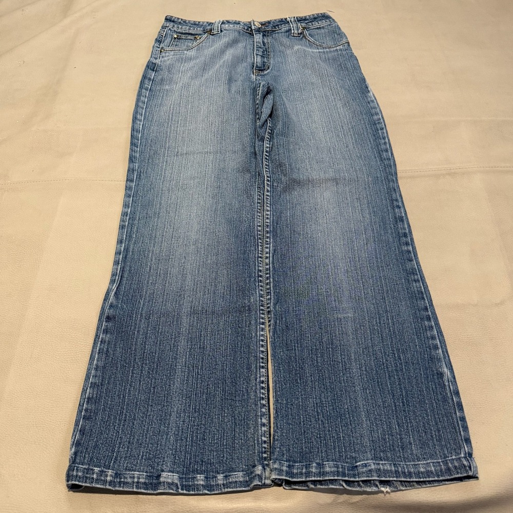 VTG 90s Lawman Western Blue Denim Wide Leg Jean Rodeo NFR Cowgirl Y2K-9/10-30x27